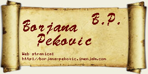 Borjana Peković vizit kartica